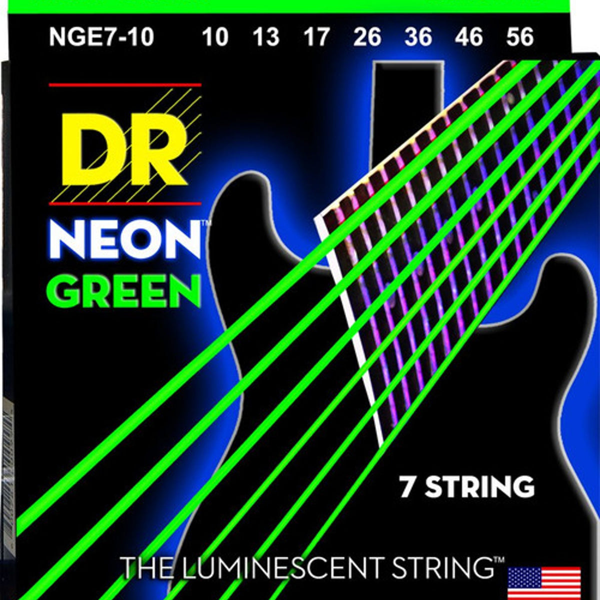 DR Hi-Def Neon Green Electric Guitar Strings -10-46