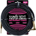 Ernie Ball 18ft Black Braided Straight Angle Instrument Cable P06086