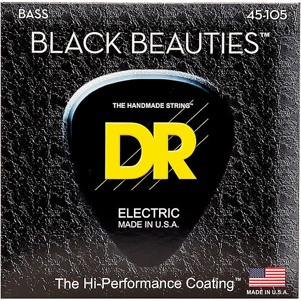 DR Black Beauties Bass Strings 45-105 Black Colored