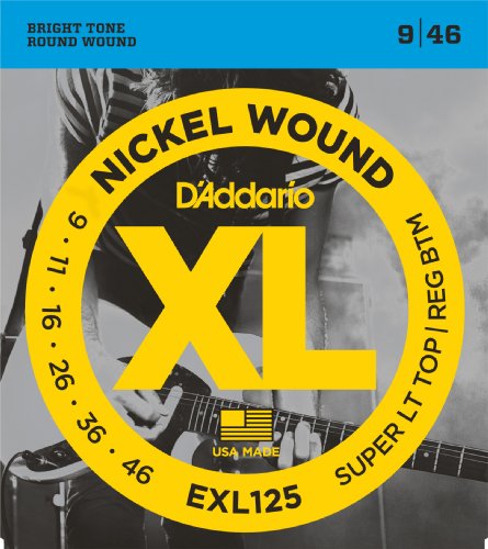 D'Addario EXL125 Nickel Wound Guitar Strings, Super Light/Reg Bottom .009-.046