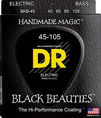 DR Black Beauties Bass Strings 45-105 Black Colored