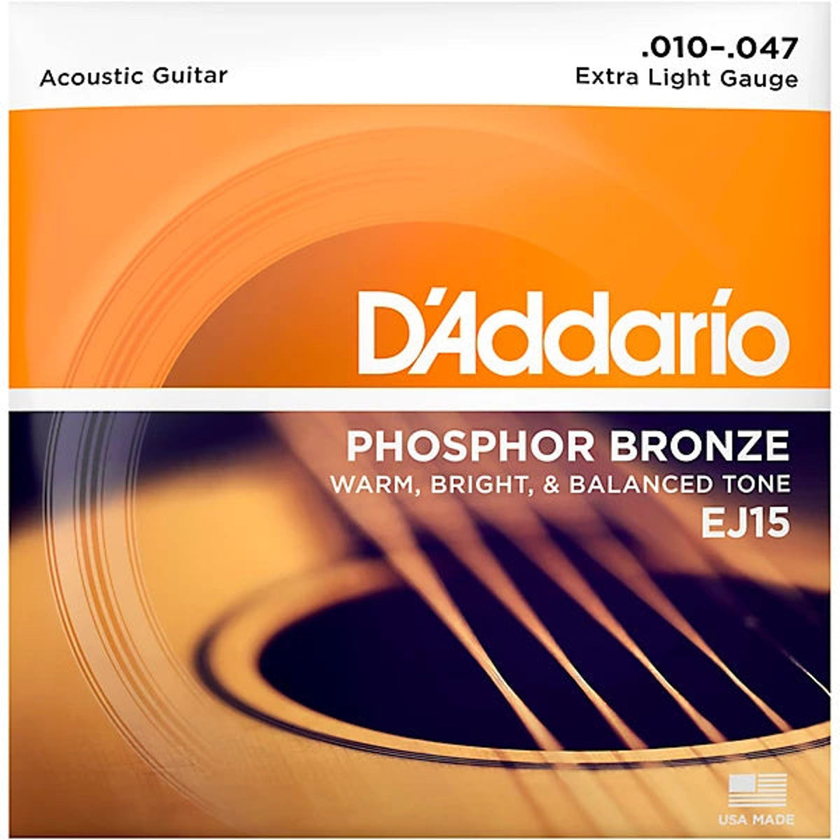 D'Addario EJ15 Phosphor Bronze Acoustic Strings Extra Light .010-.047