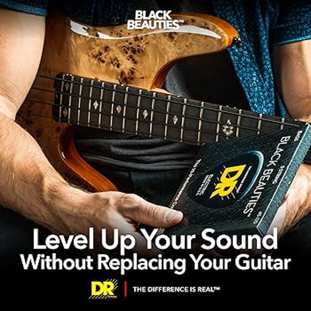 DR Black Beauties Bass Strings 45-105 Black Colored