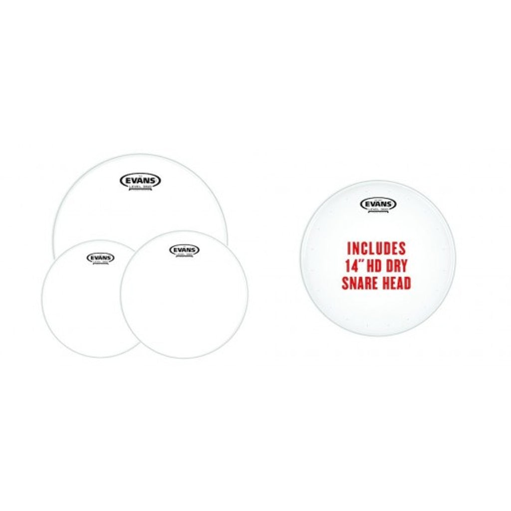 Evans EPP-G2HDD-R Clear Drumhead Size 10/12/16+14 4 Pack G2 CLEAR Rock Pack