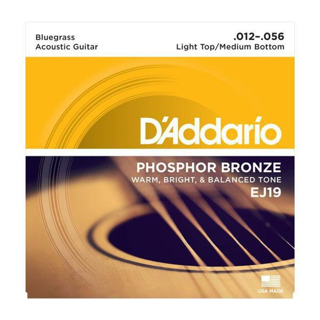 D'Addario EJ19 Phosphor Bronze Acoustic Strings Bluegrass .012-.056