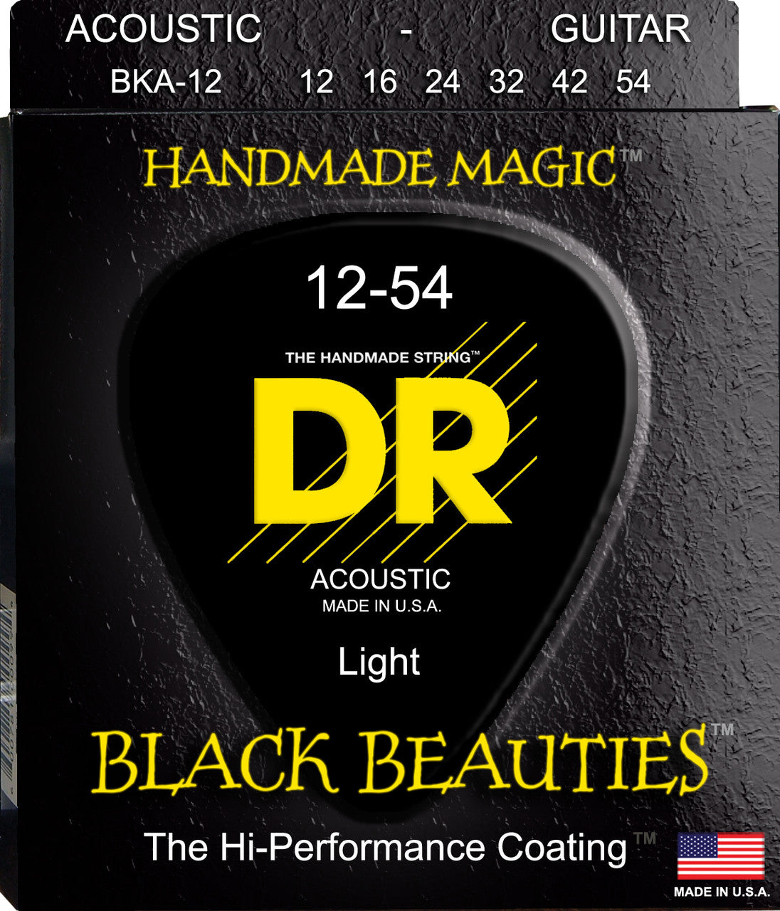 DR Black Beauties Light 12-54 Coated Guitar Strings
