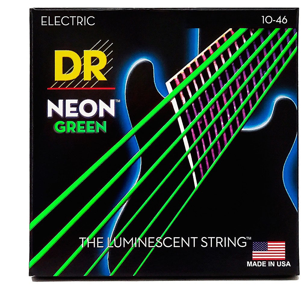 DR Hi-Def Neon Green Electric Guitar Strings -10-46