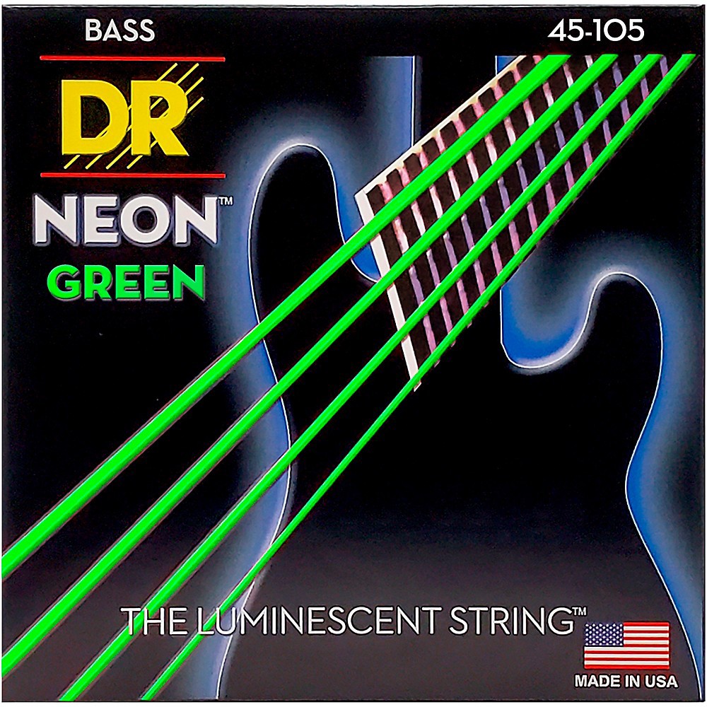 DR Hi-Def Neon Green Medium Bass Strings