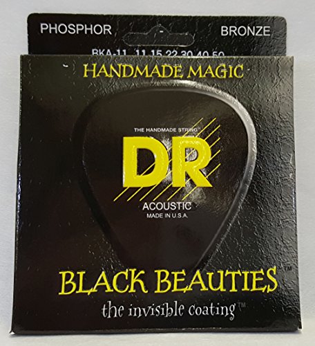 D.R Strings Black Beauties Coated Light Guitar Strings 11-50