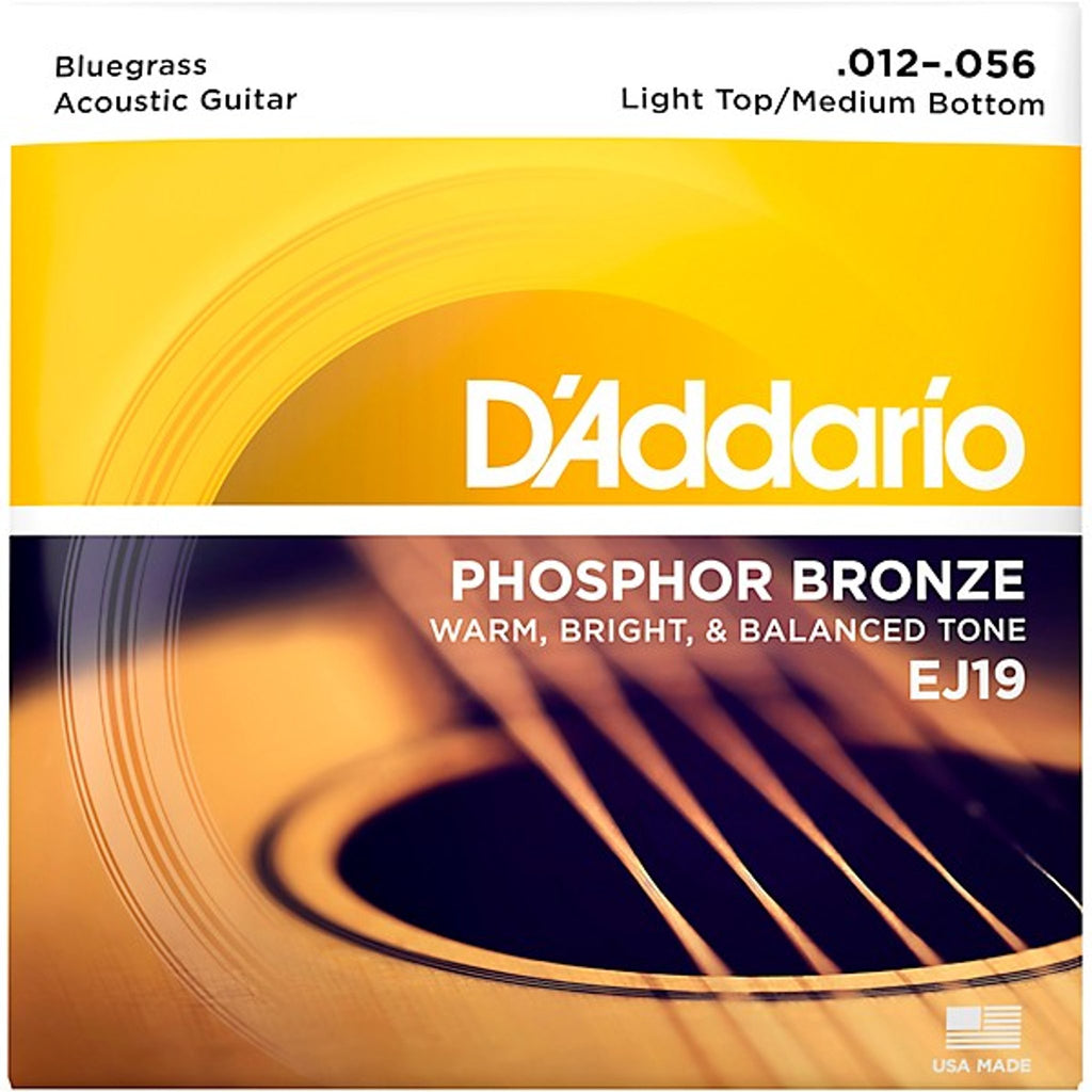D'Addario EJ19 Phosphor Bronze Acoustic Strings Bluegrass .012-.056