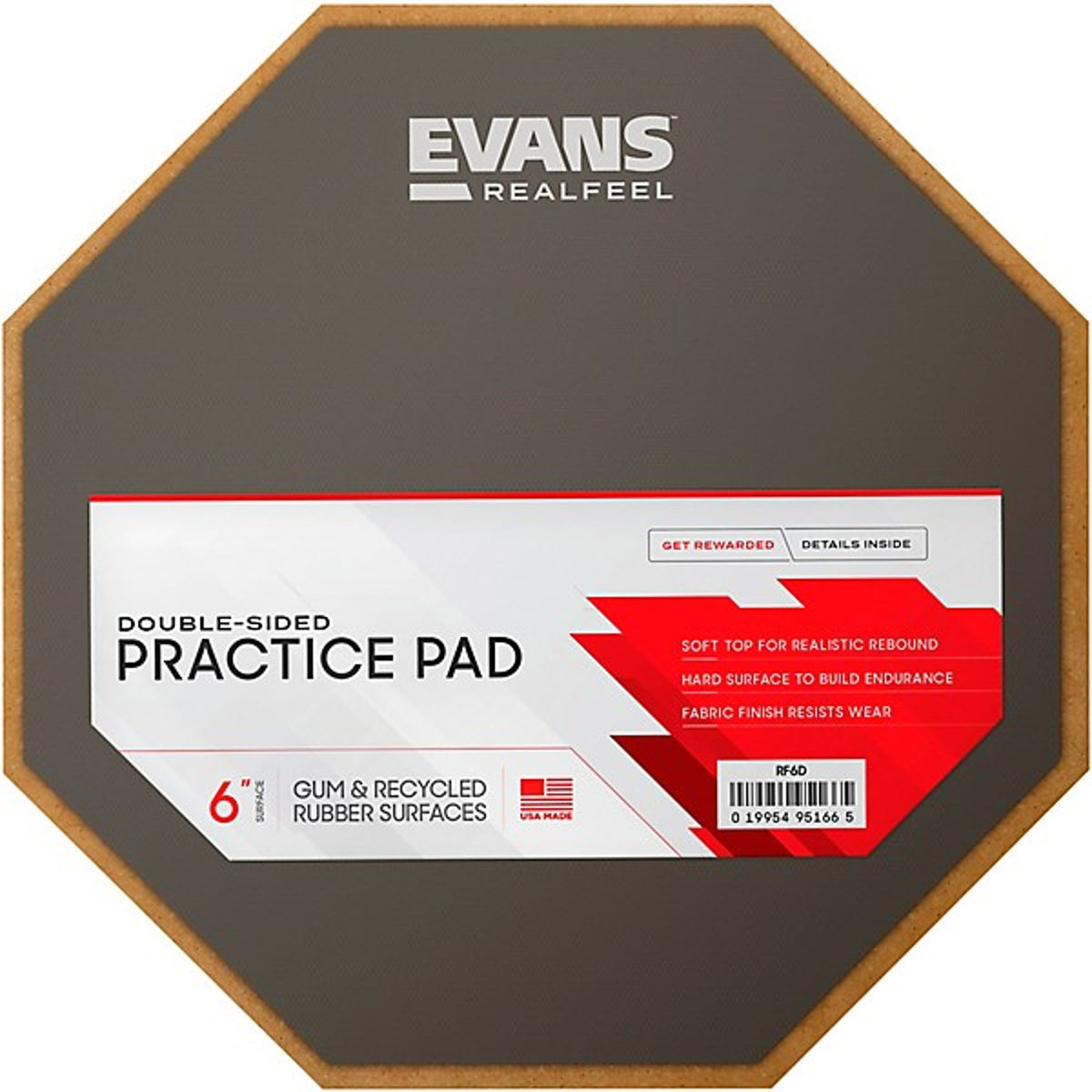 Evans RealFeel 6 Inch 2-Sided Practice Drum Pad