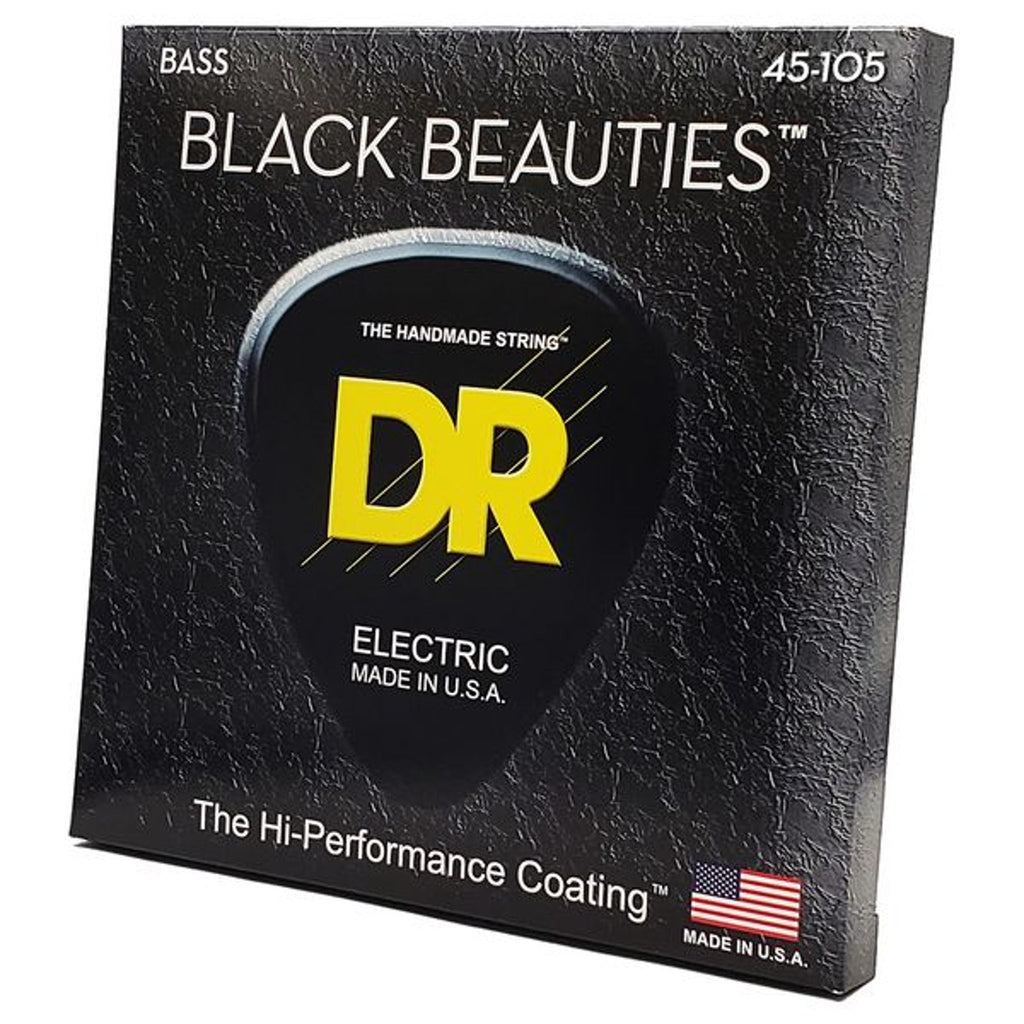 DR Black Beauties Bass Strings 45-105 Black Colored