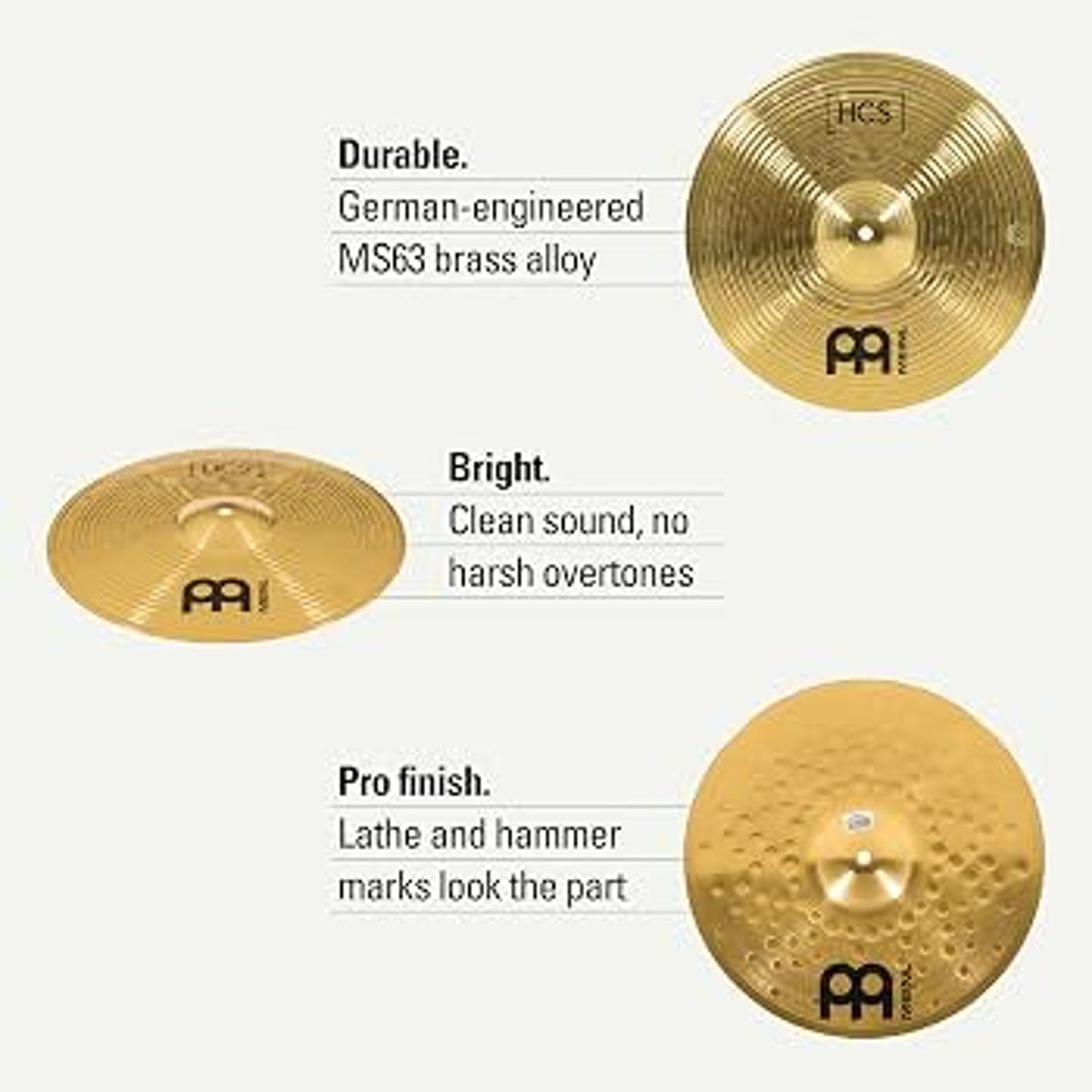 Meinl 18" HCS Bronze Crash Cymbal 2023 Traditional