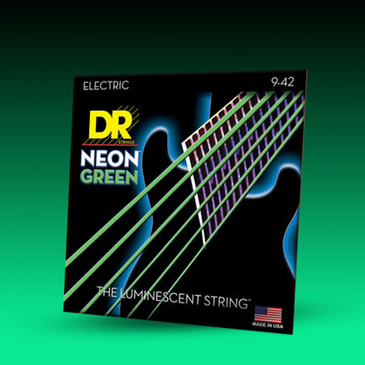 DR Electric HI-DEF NEON Green Colored Guitar Strings 9-42 6 strings