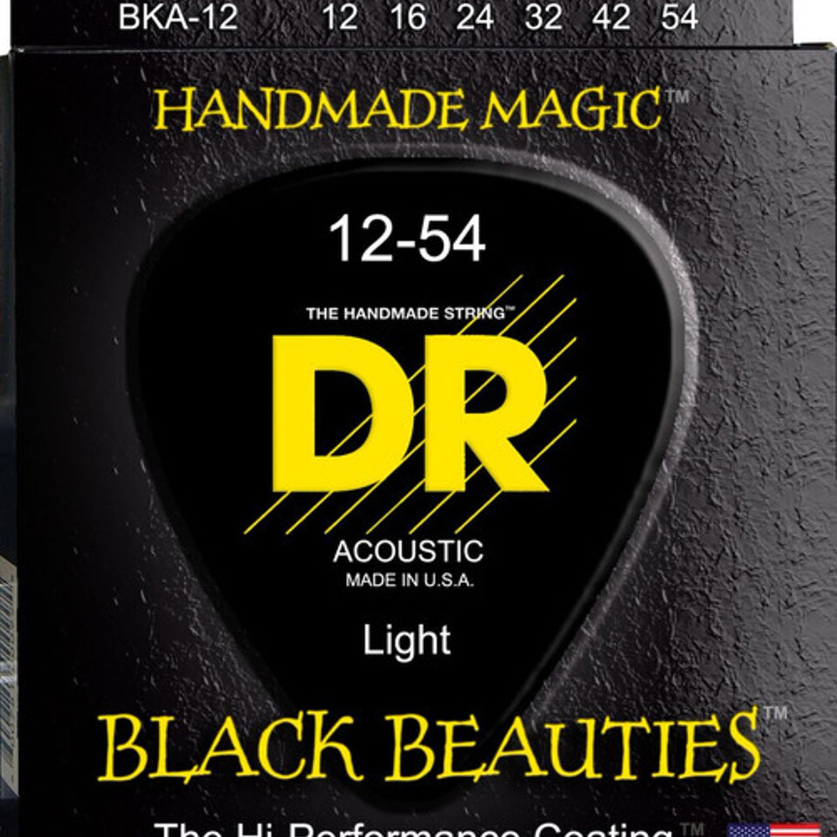 DR Black Beauties Light 12-54 Coated Guitar Strings