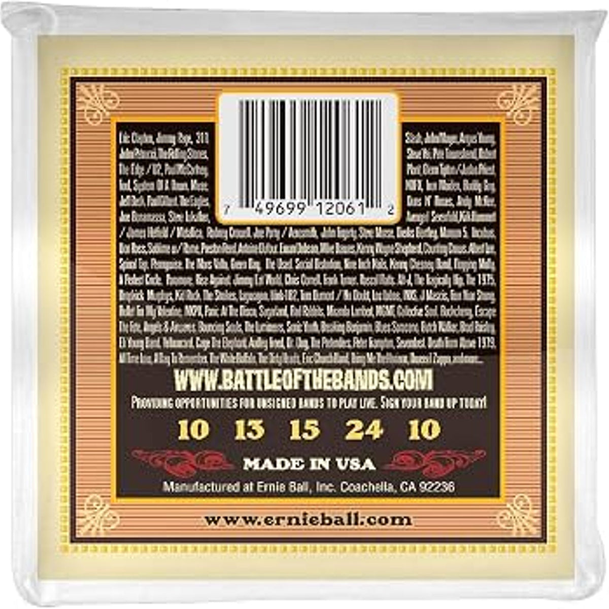 Ernie Ball Earthwood 5-String Banjo Strings 80/20 Bronze Alloy [10-13-15-24-10]