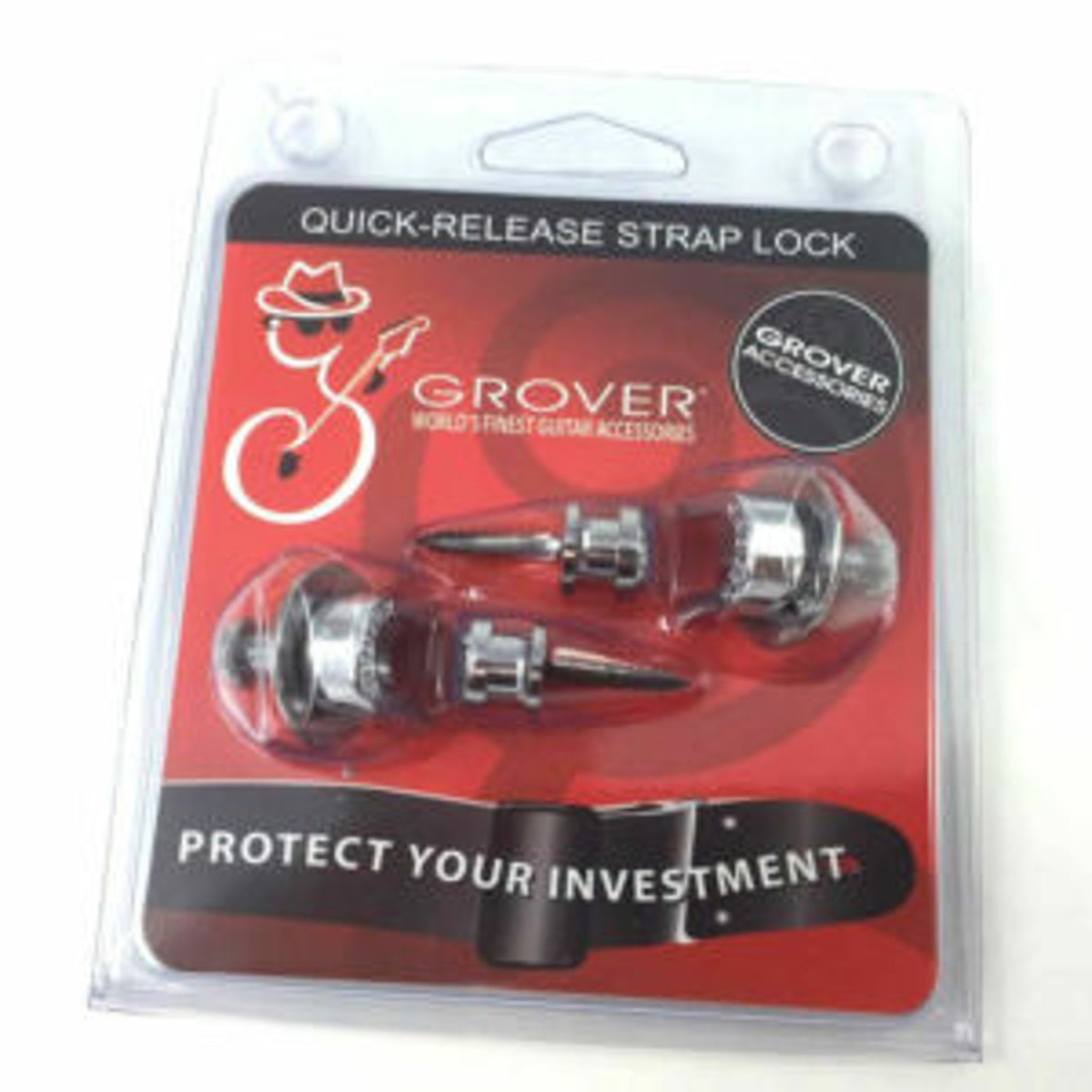 Grover GP800C Chrome Quick Release Straplock set (2 pieces)