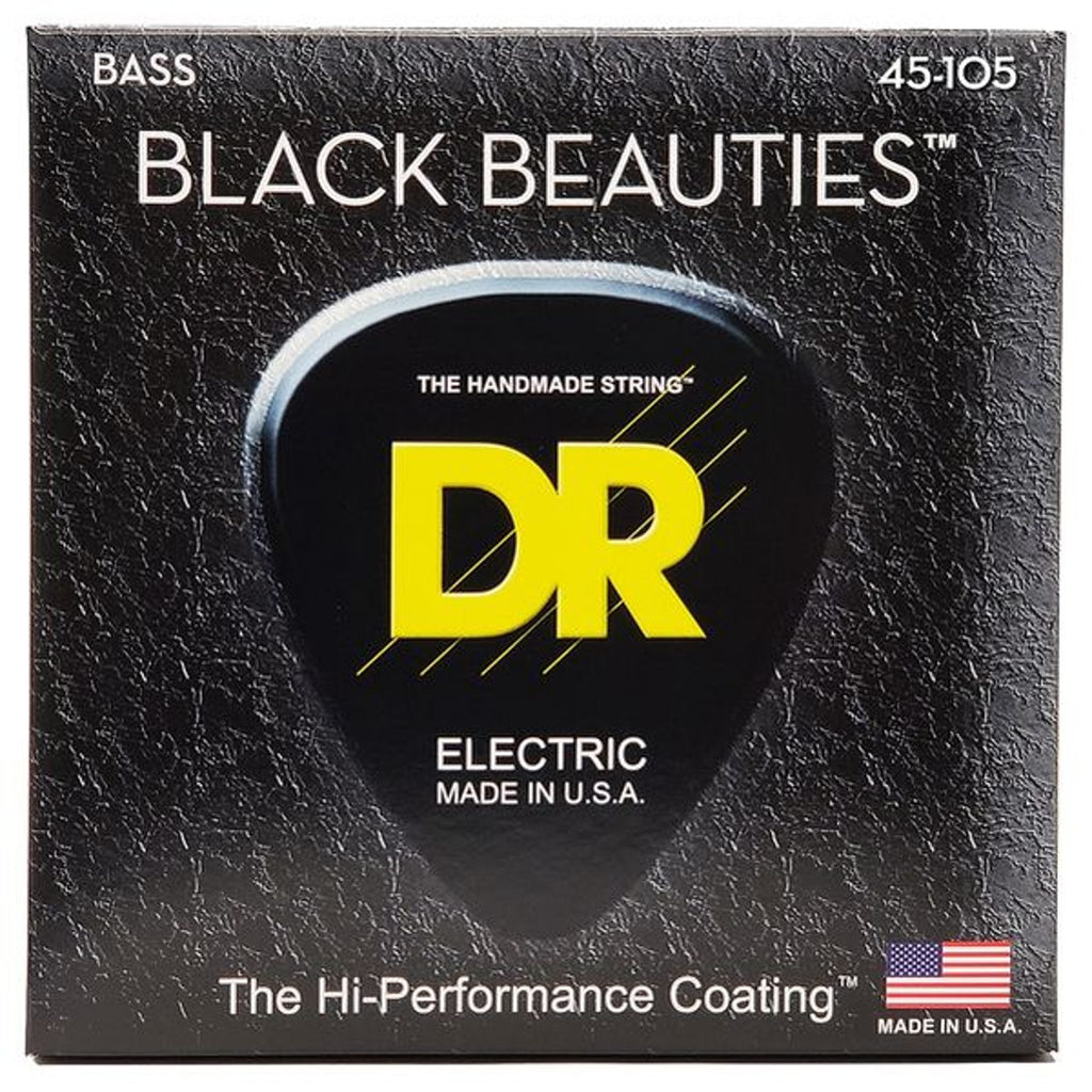 DR Black Beauties Bass Strings 45-105 Black Colored