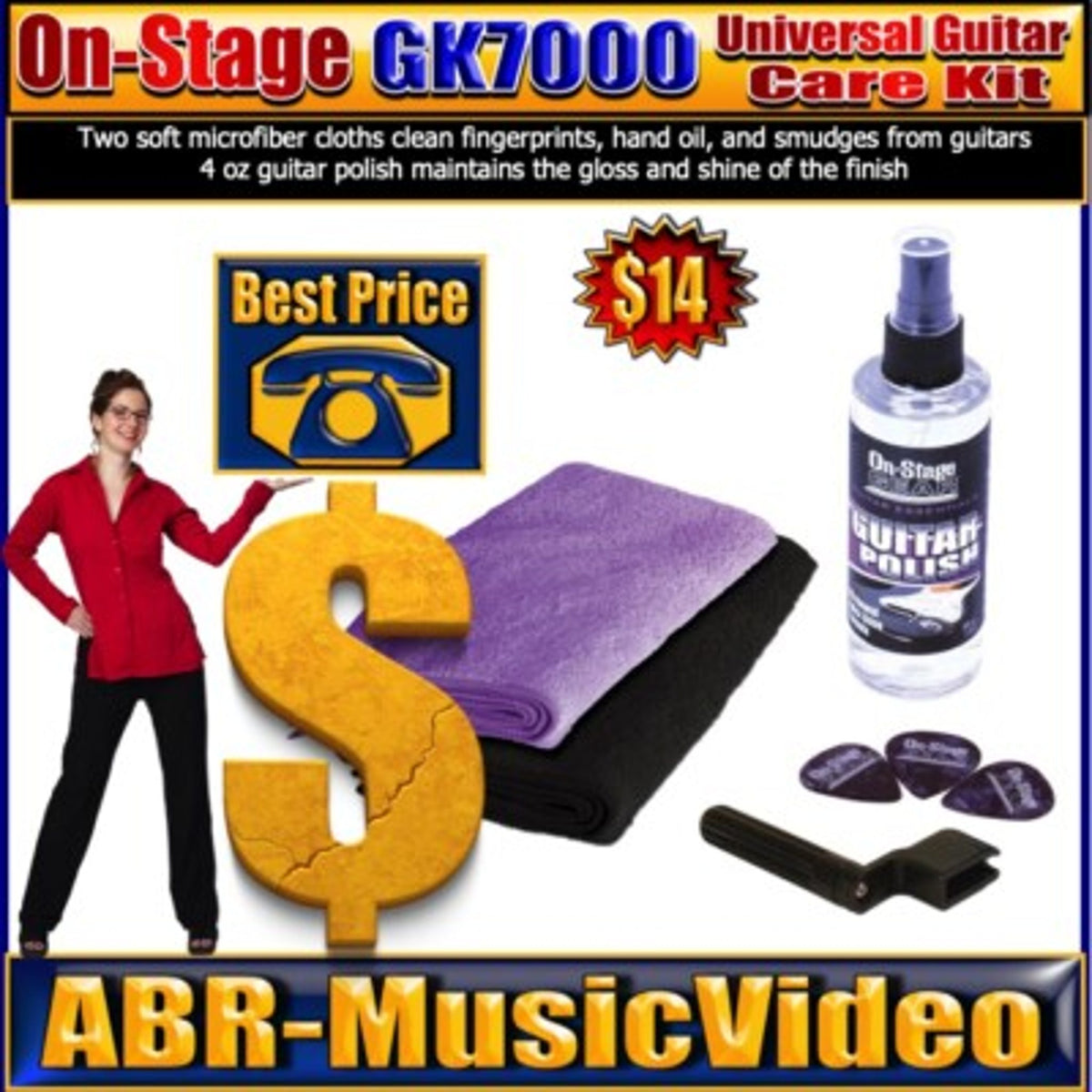 On-Stage GK7000 Universal Guitar Care Kit