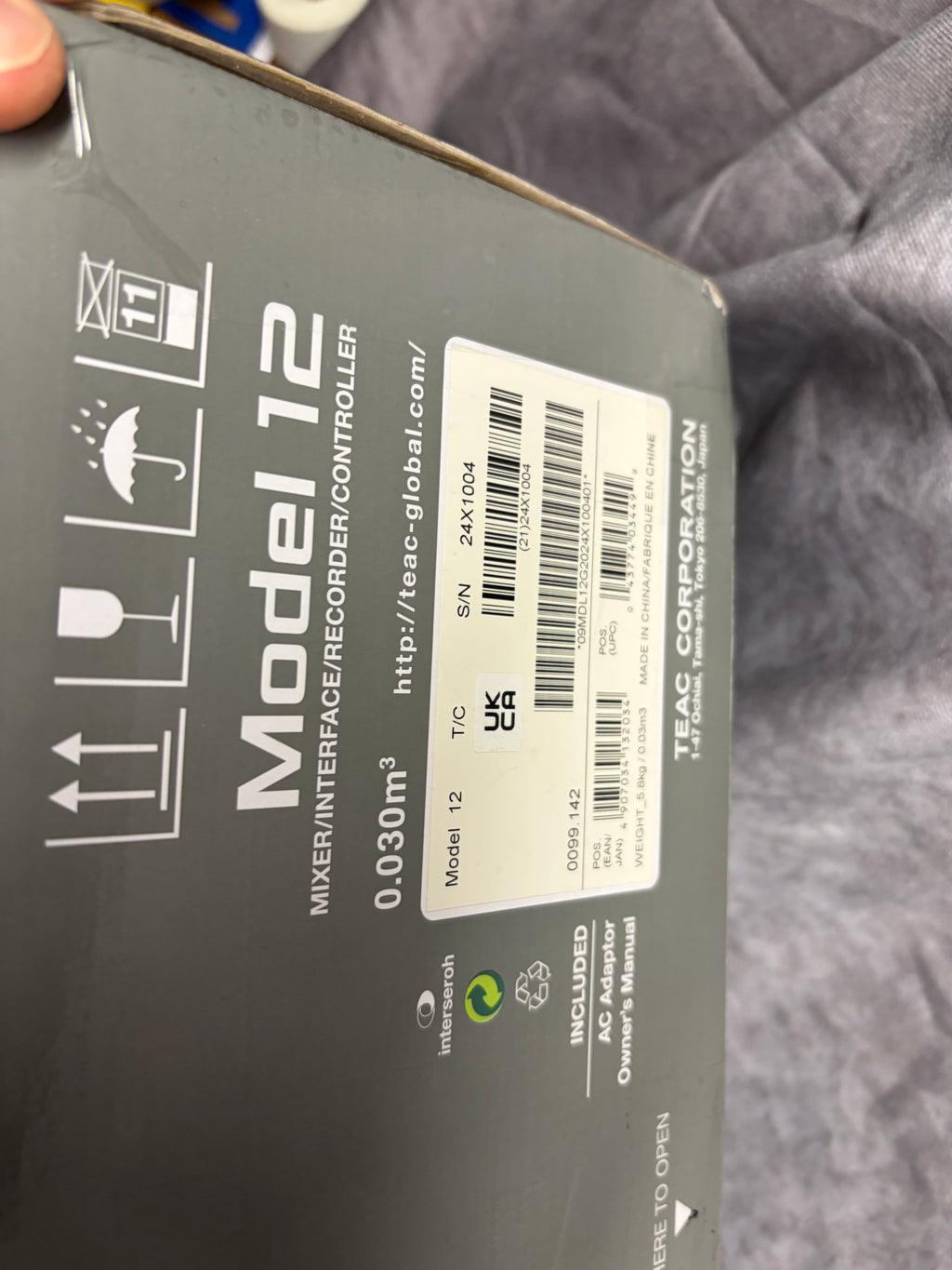 Tascam Model 12 All-In-One Production Mixer USB Audio Interface Multitrack Recorder - pre-owned.