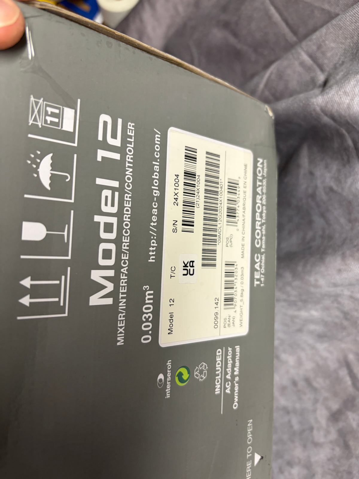 Tascam Model 12 All-In-One Production Mixer USB Audio Interface Multitrack Recorder - pre-owned.