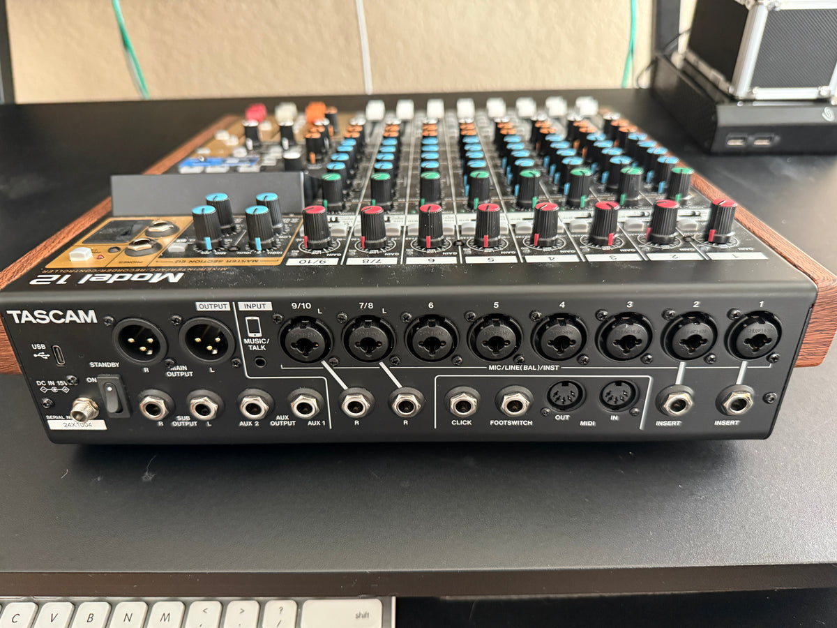 Tascam Model 12 All-In-One Production Mixer USB Audio Interface Multitrack Recorder - pre-owned.