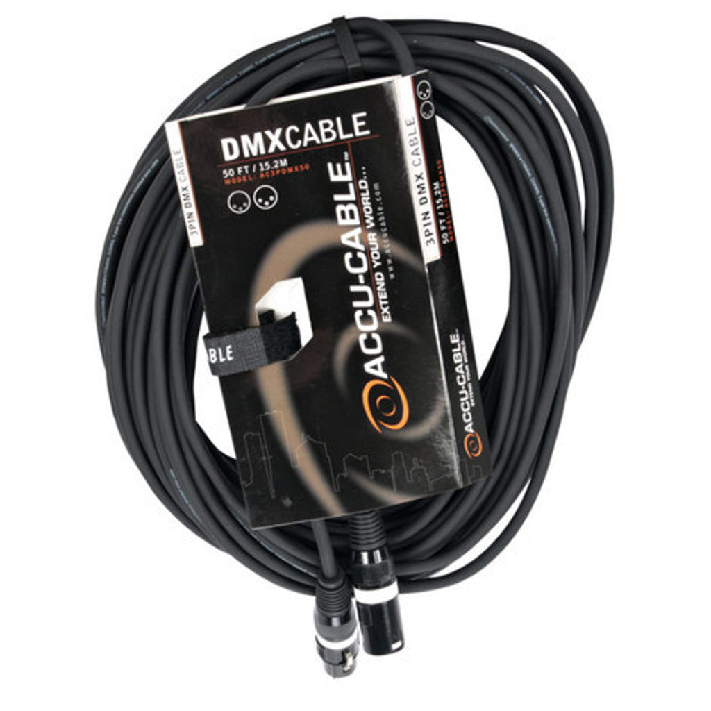 Accu-Cable 50FT 3-Pin DMX Cable AC3PDMX50