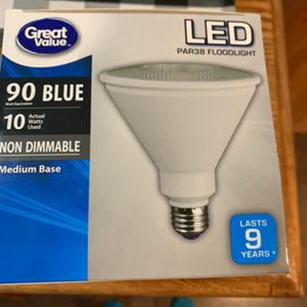 Great Value 10W LED Floodlight Bulb, Green, Non-Dimmable - for PAR Can Lights